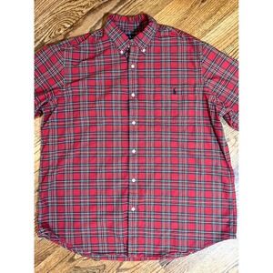 Ralph Lauren Classic Fit‎ Plaid Button Down Shirt Men's XXL Red Green Blue
